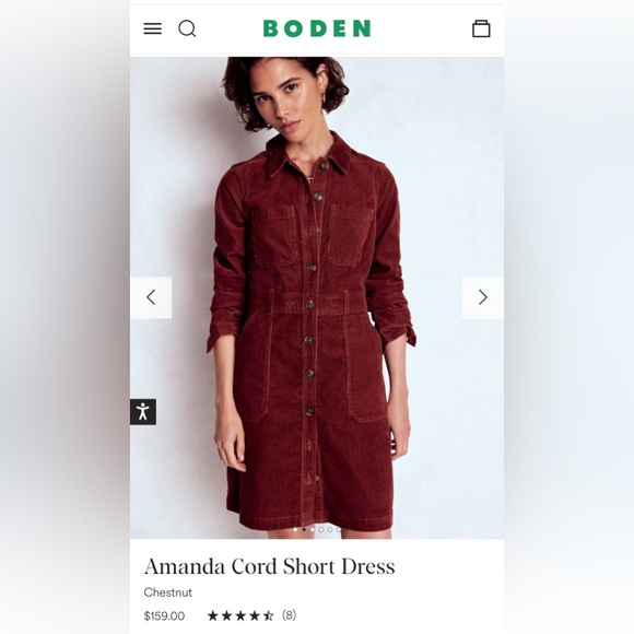 knee length dresses for ladies Amanda Cord Midi Dress-Fern main image 0